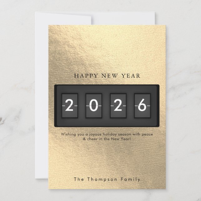 Modern New Year Simple Countdown Gold (Front)