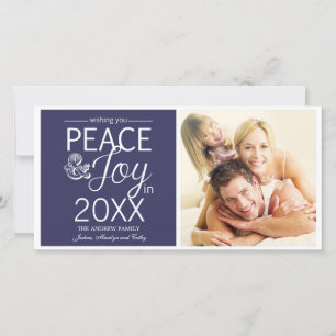 Modern New Year Wishes Peace and Joy Holiday Card