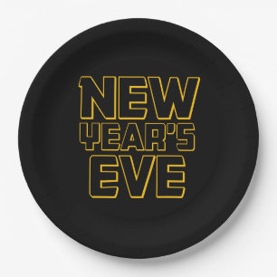 Modern New Year's Eve Party Paper Plate