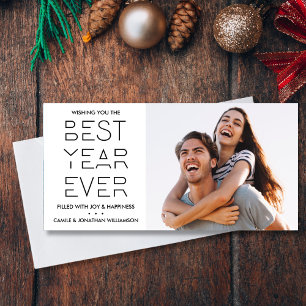 Modern New Year's Holiday Photo Best Year Ever Card