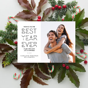 Modern New Year's Holiday Photo Best Year Ever Card