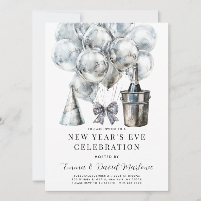 Modern New Year's Party Invitation (Front)