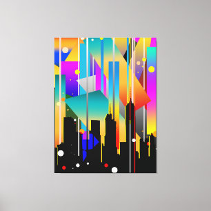 Modern New York Geometrical Shapes Abstract Canvas Print