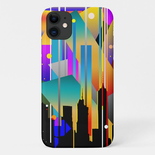 Modern New York Geometrical Shapes Abstract Case-Mate iPhone Case (Back)