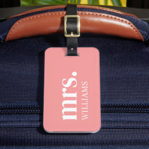 Modern Newlywed Mrs. Luggage Tag