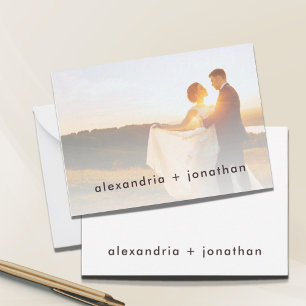 Modern Newlywed’s Thank You Note Photo Card