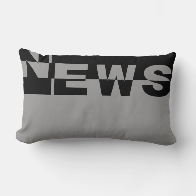 Modern NEWS Banner + your backgr. & ideas Lumbar Pillow (Front)