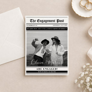 Modern Newspaper Photo Couple’s Shower Invitation