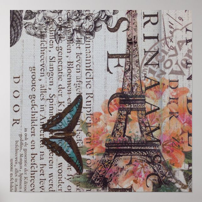 modern newspaper print french Paris Eiffel Tower (Front)