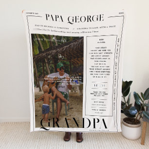Modern Newspaper-Style Father’s Day Photo Blanket