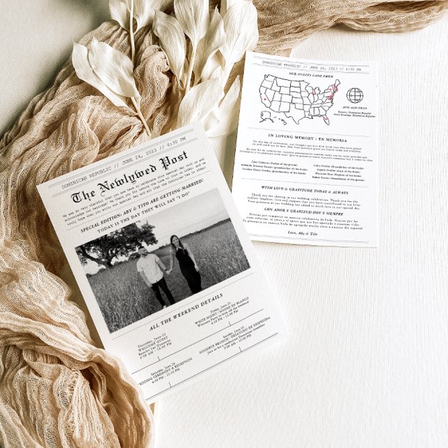 Modern Newspaper Timeline Wedding Program (Creator Uploaded)