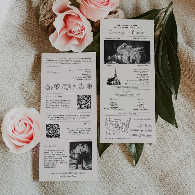 Modern Newspaper Timeline Wedding Program (Creator Uploaded)
