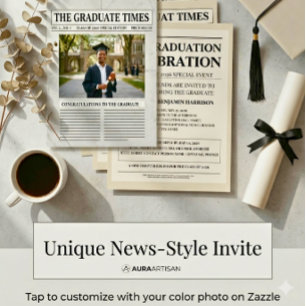 Modern Newspapers Graduation Invitation 20266