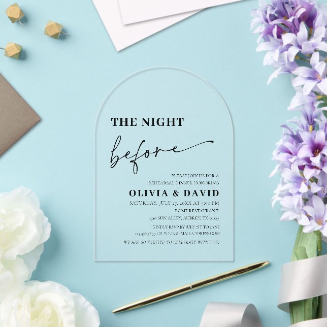 Modern Night Before Rehearsal Dinner Invitation (Insitu (Wedding))