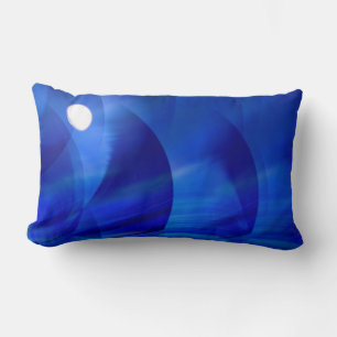 Modern Night Blue Colour Abstract Lumbar Pillow