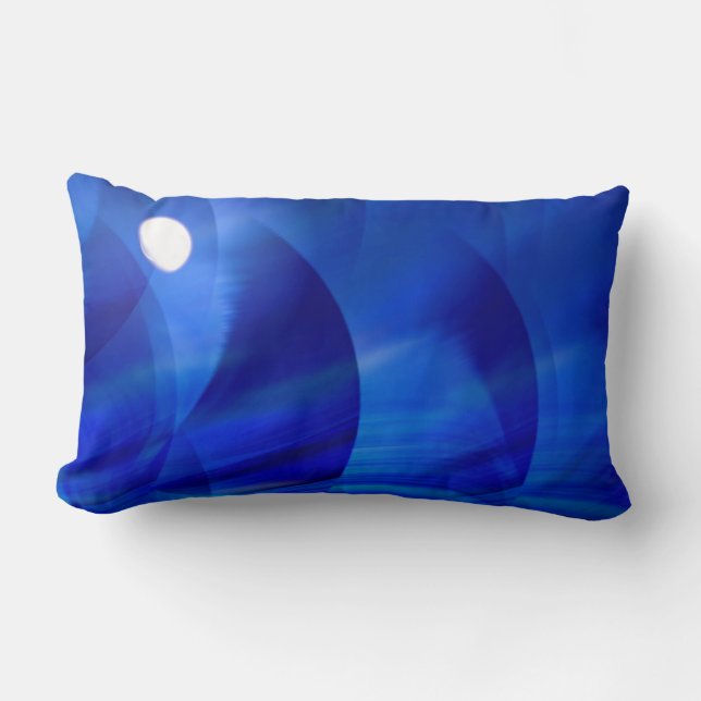 Modern Night Blue Colour Abstract Lumbar Pillow (Front)