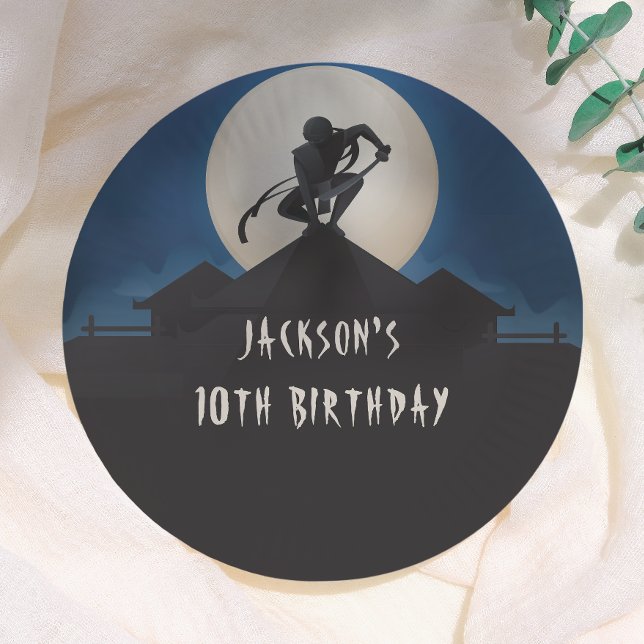 Modern Ninja Warrior Birthday Party Paper Plate (Creator Uploaded)