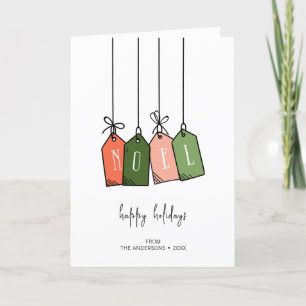 Modern Noel Happy Holidays Gift Tags  Holiday Card