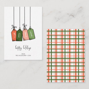 Modern Noel Happy Holidays Gift Tags  Holiday Card