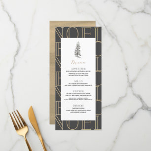 Modern NOEL Pattern Christmas Holiday Dinner Party Menu