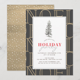 Modern NOEL Pattern Christmas Holiday Party Invitation