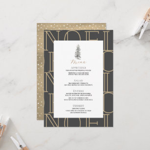 Modern NOEL Pattern Christmas Holiday Party Menu Invitation