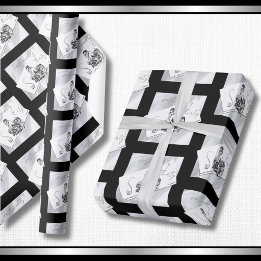 Modern Noir 30th Birthday Couture Wrapping Paper