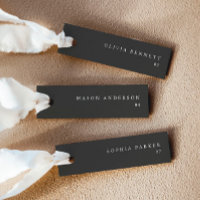 Modern Noir Wedding Name Place Cards