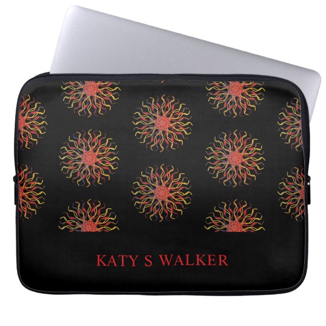 Modern & Non-traditional Mandala in Multicolored Laptop Sleeve (Front)