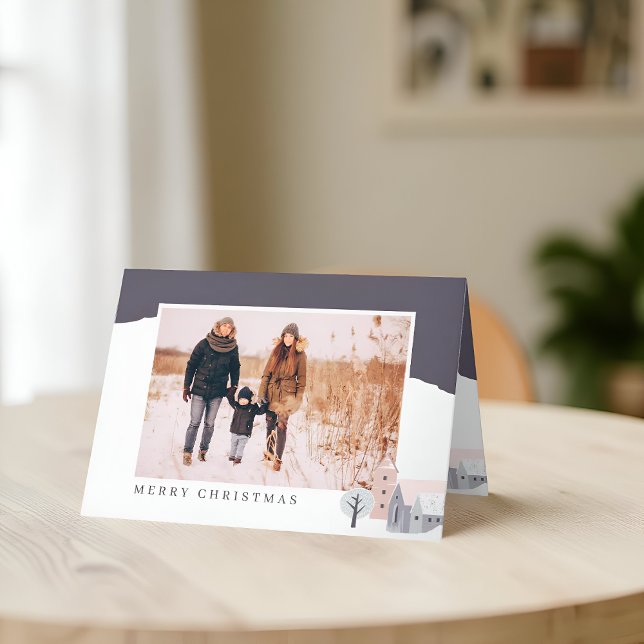 Modern Nordic Mountain Cabin Christmas Holiday Card (Creator Uploaded)
