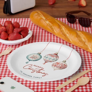 Modern Nordic Style Ornaments Merry Christmas Paper Plate