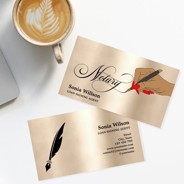 Modern  Notary Loan Signing Agent Typography Business Card (Creator Uploaded)