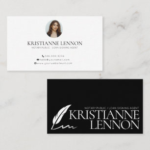 Modern Notary Public/Loan Signing Agent Photo Business Card