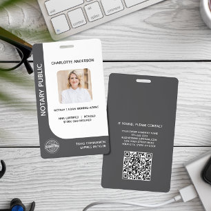 Modern Notary Public Lone Signing Agent Grey Badge