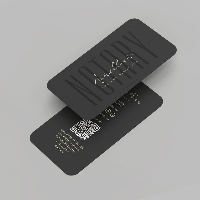 Modern Notary Public Signing Agent Black Gold Business Card (Modern Notary Public Signing Agent Black Gold Business Card
)