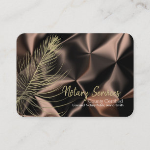 Modern Notary Services Gold Brown Pattern Business Card