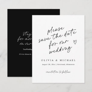 Modern Note Handwriting Wedding Save The Date