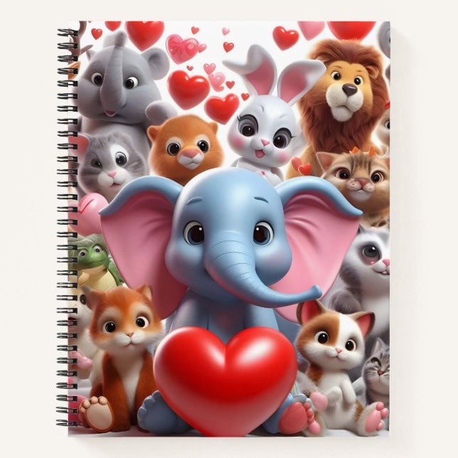 Modern Notebook with Animals (Front)