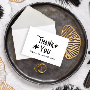 Modern Nothing Fancy Just Love Wedding Thank You Card