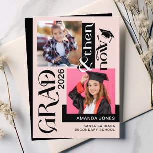 Modern Now & Then Graduation 2 Photo Announcement