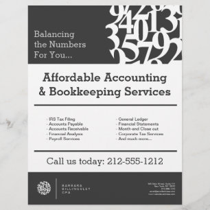 Modern Numbers Logo II Accountant Grey Flyer