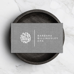 Modern Numbers Logo Linen Accountant Business Card