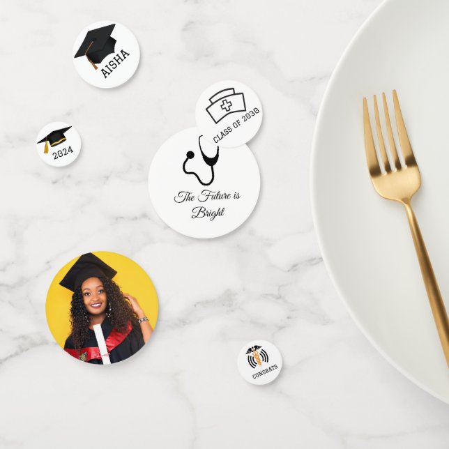 Modern Nurse Custom Photo Graduation Party  Confetti (Group)