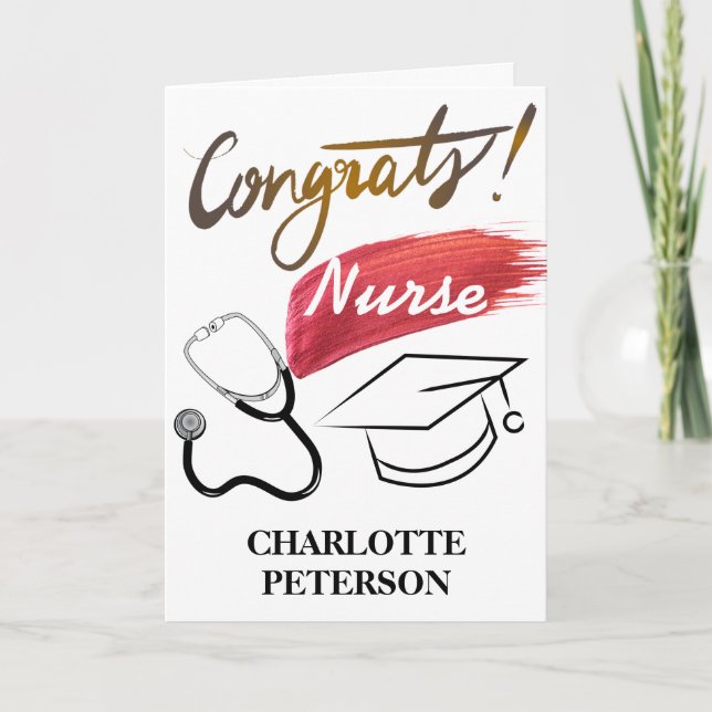 Modern  Nurse Graduation Card (Front)