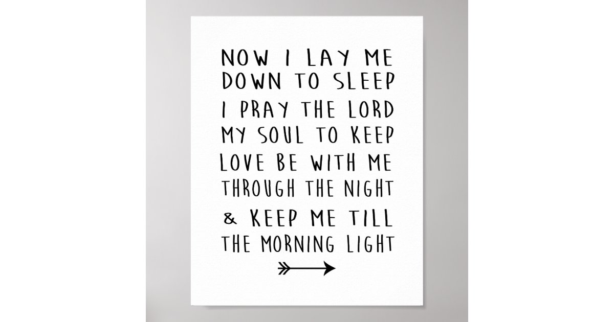 Modern Nursery Print Child's Bedtime Prayer | Zazzle