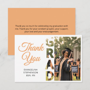 Modern Nursing Graduate Photo Nurse Grad Thank You Card