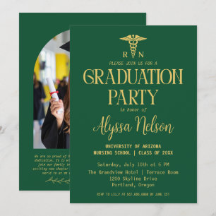 Modern Nursing School Graduation Party Photo Invitation