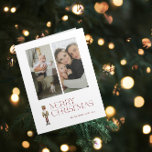 Modern Nutcracker Merry Christmas 2 Family Photo Card<br><div class="desc">Celebrate the holiday season with the Modern Nutcracker Merry Christmas 2 Photo Typography Card! This stunning card features a beautiful watercolor nutcracker set against a backdrop of festive typography in a rich burgundy hue. Personalize your 2 family photos and family name to make your card truly unique. Upon opening the...</div>