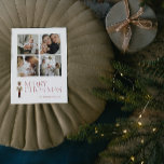 Modern Nutcracker Merry Christmas 4 Photo Holiday Postcard<br><div class="desc">You're sure to spread the holiday cheer with the Modern Nutcracker Merry Christmas 4 Photo Typography Holiday Postcard! This postcard is perfect for sending to loved ones to wish them a joyous holiday season. The festive typography in burgundy stands out on the card and is accented by a watercolor nutcracker,...</div>
