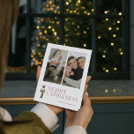 Modern Nutcracker Merry Typography 2 Photo  Holiday Card<br><div class="desc">It's that time of year again – Christmas time! Look no further than this modern and trendy Christmas card to share your family's joy and message of love. The festive typography in burgundy stands out on the card and is accented by a watercolor nutcracker, bringing two of your favourite family...</div>